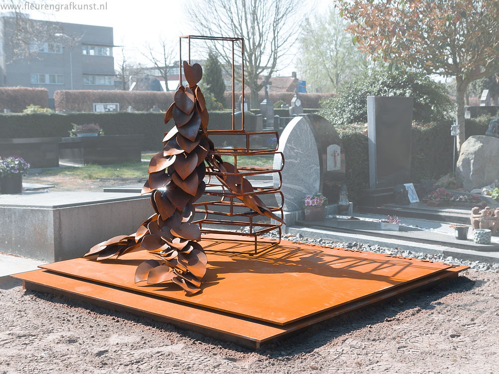 weathering steel memorial sculpture in the Netherlands